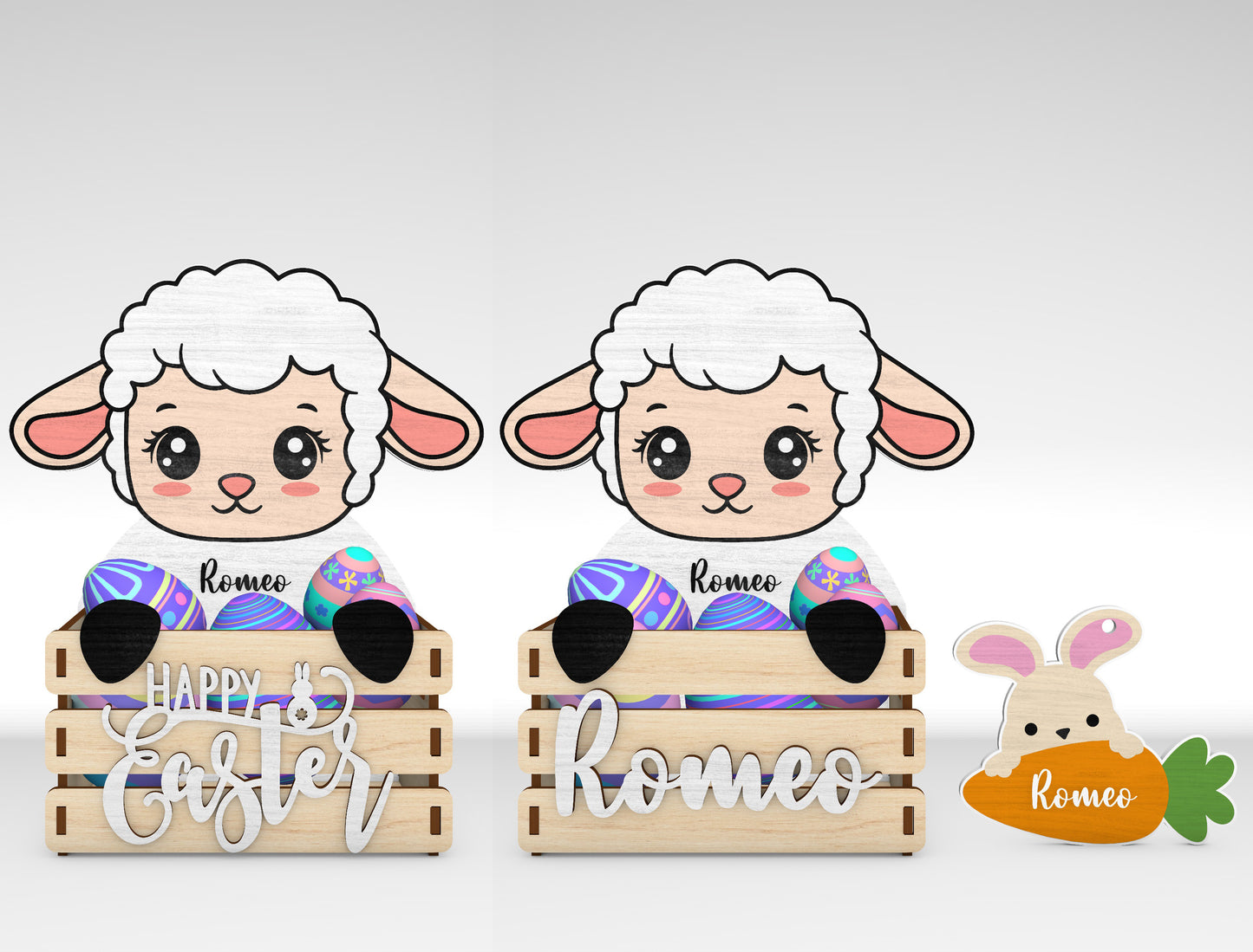 Easter Animal Basket Holder SVG Bundle Wooden for LightBurn and xTool