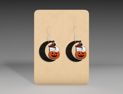 Halloween Moon Earrings SVG Bundle 12 Designs for Glowforge LightBurn xTool
