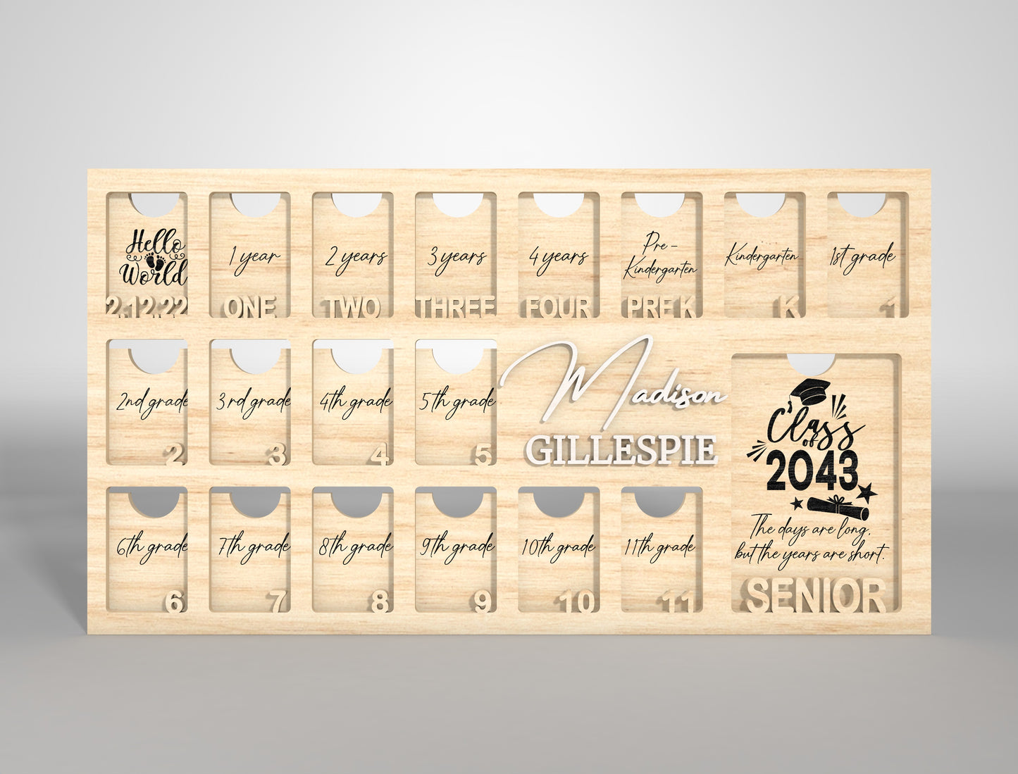 Personalized First Year Frame SVG for Glowforge and LightBurn