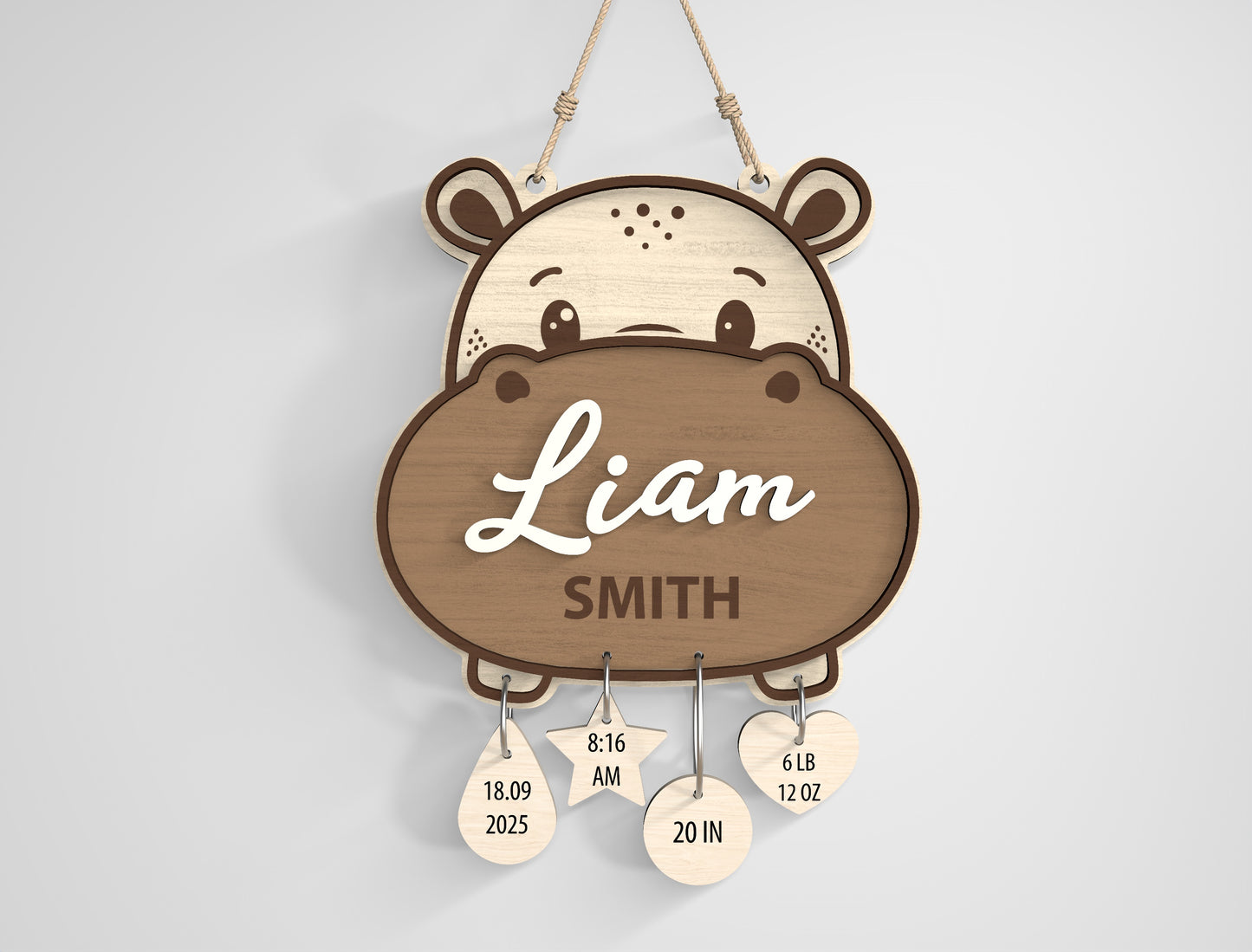 Safari Nursery Name Sign SVG File for Glowforge and xTool
