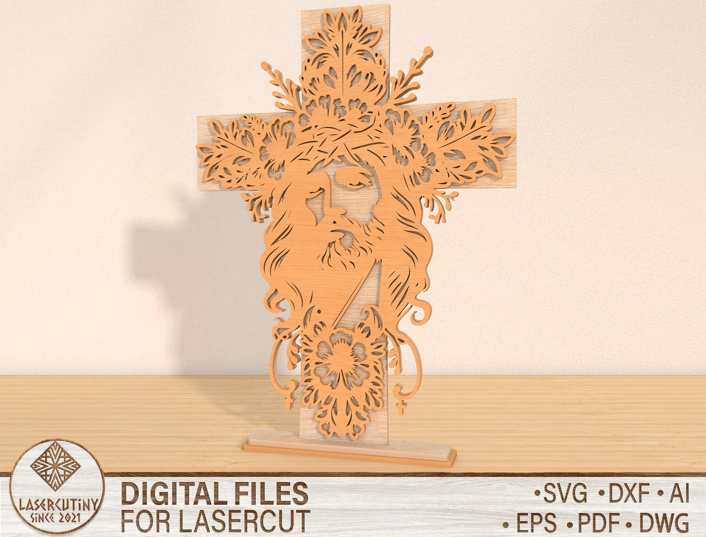 Jesus Cross SVG Bundle Christian Crucifix Easter for LightBurn and xTool