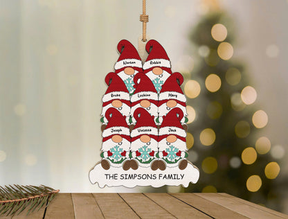 Personalized Gnome Family Christmas Tree Ornament SVG Bundle 8