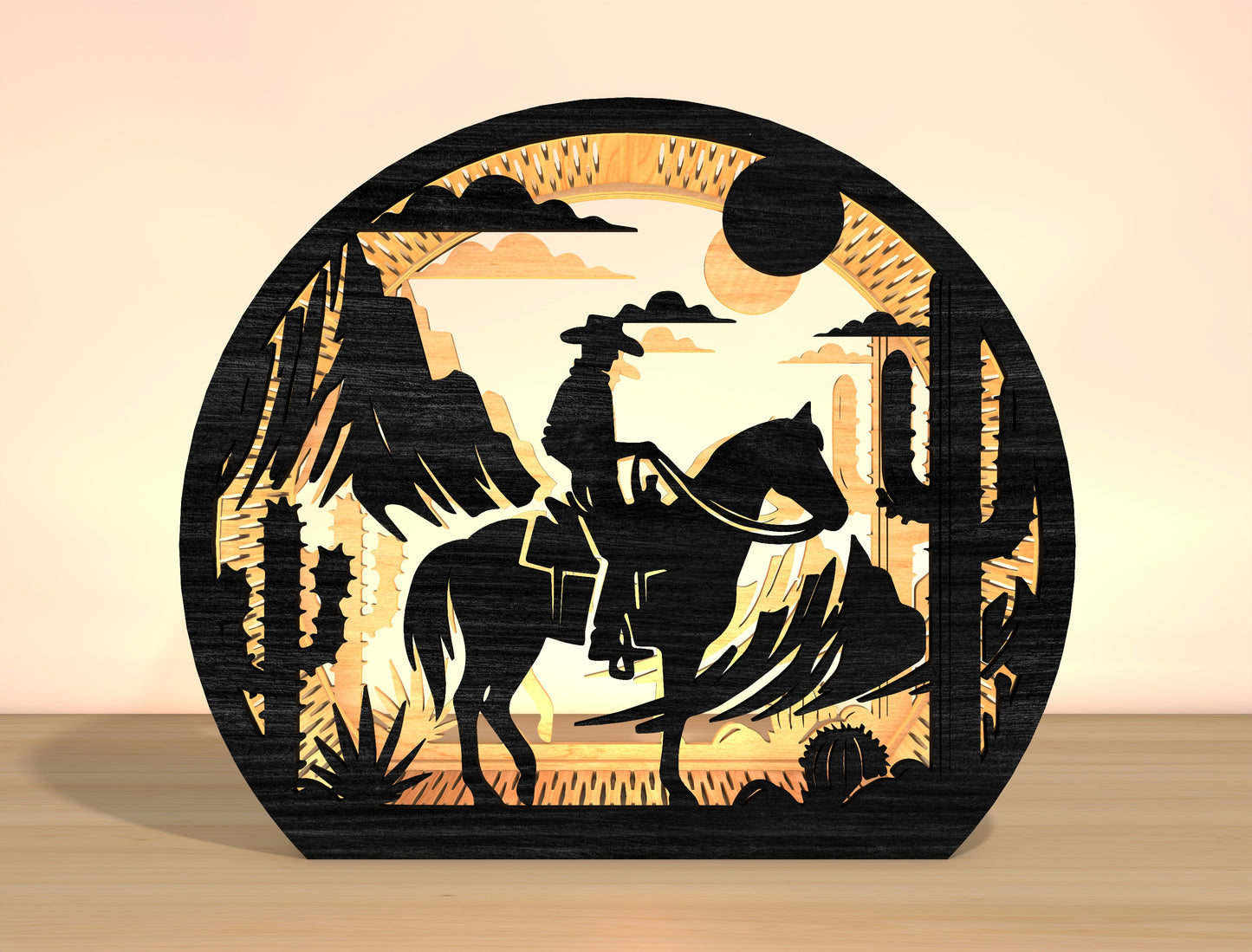 Cowboy Western Lantern SVG Bundle for Glowforge xTool Laser Cut File