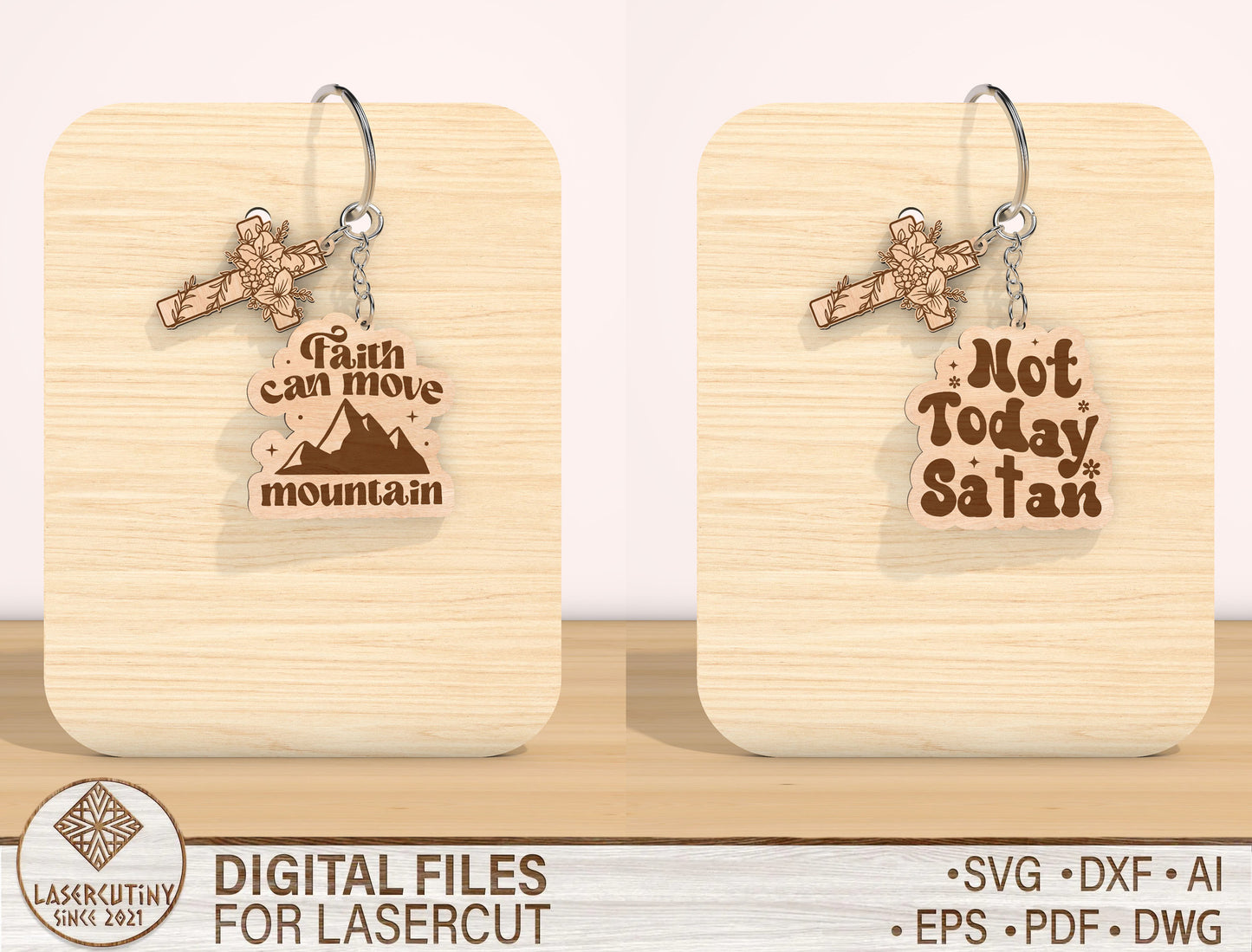 Christian Keychain SVG Bundle Bible Verse 12 Designs for Glowforge