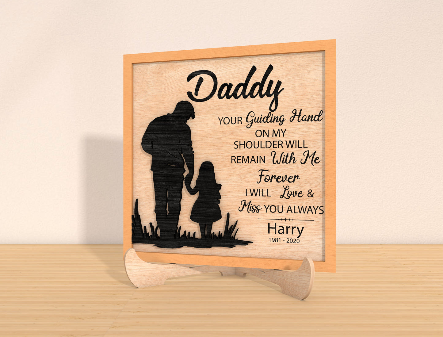 Daddy Memorial Quote SVG Laser Cut File for Glowforge and xTool