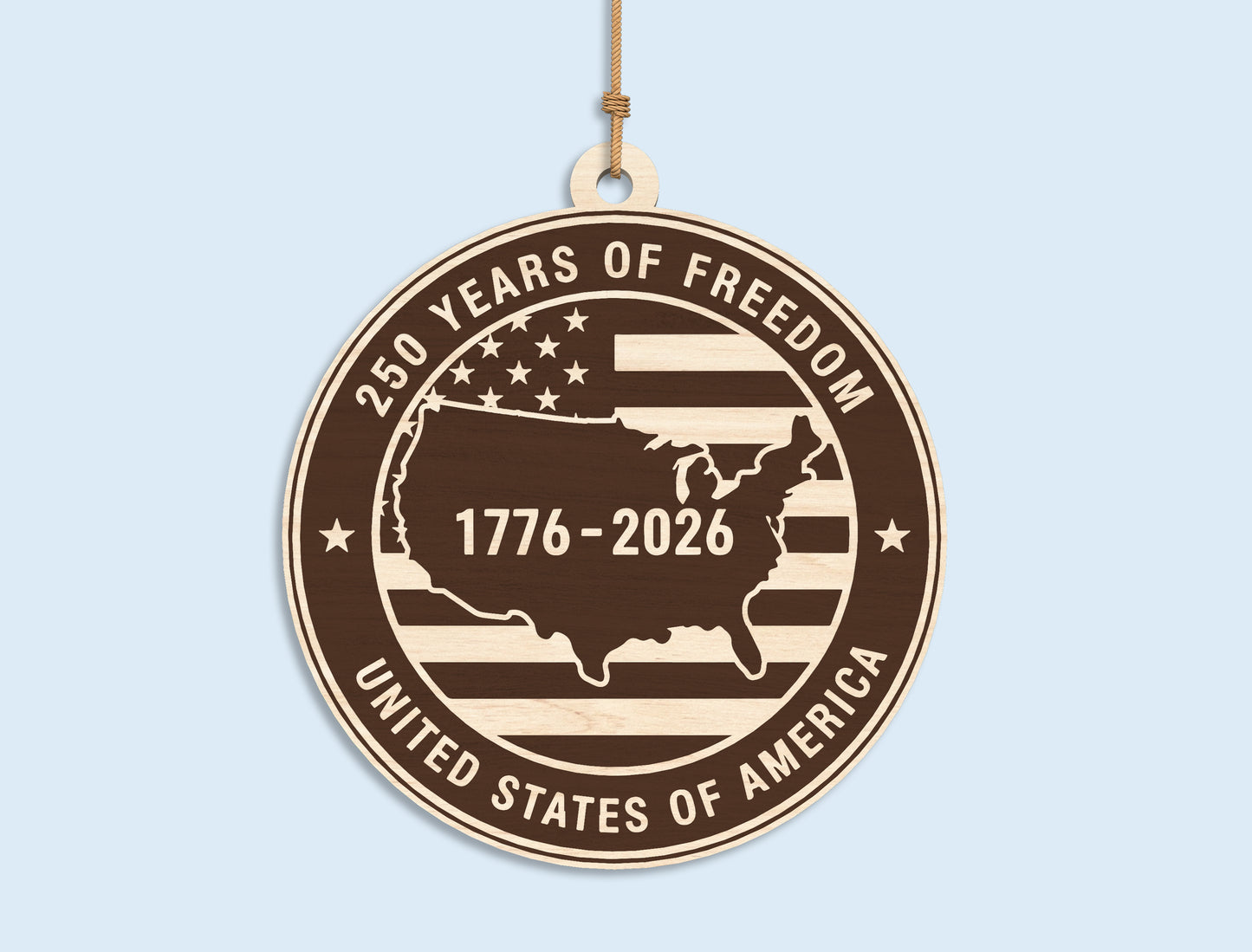 250 Years Eagle Ornament SVG Bundle for Glowforge and LightBurn