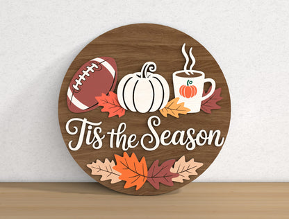Fall Round Signs SVG Bundle for Glowforge xTool LightBurn 9 Designs