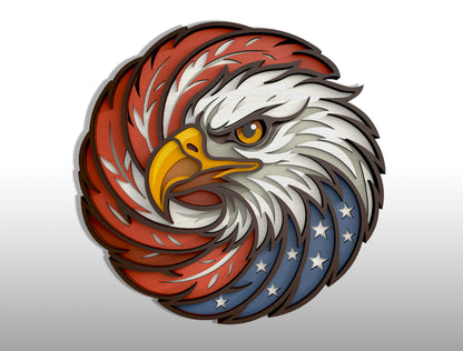 Patriotic Eagle Multilayer SVG Bundle for Glowforge and xTool