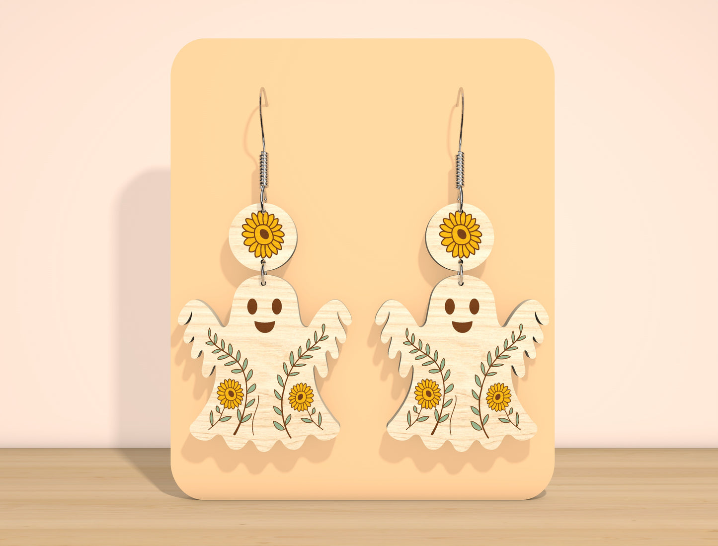 Ghost Sunflower Earrings SVG Bundle for Glowforge xTool LightBurn