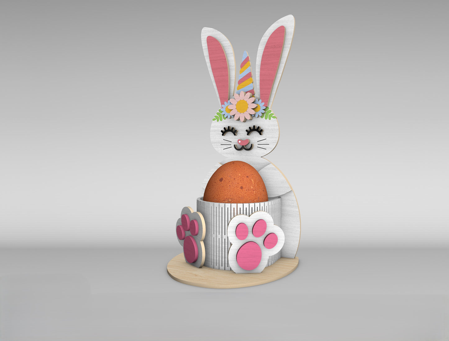 Cute Bunny Egg Holder Stand SVG Easter Table 5 Designs for LightBurn and xTool