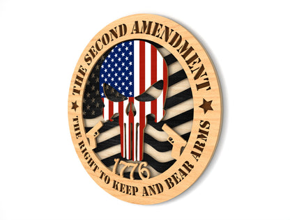Second Amendment Skull SVG Laser Cut File for xTool and LightBurn