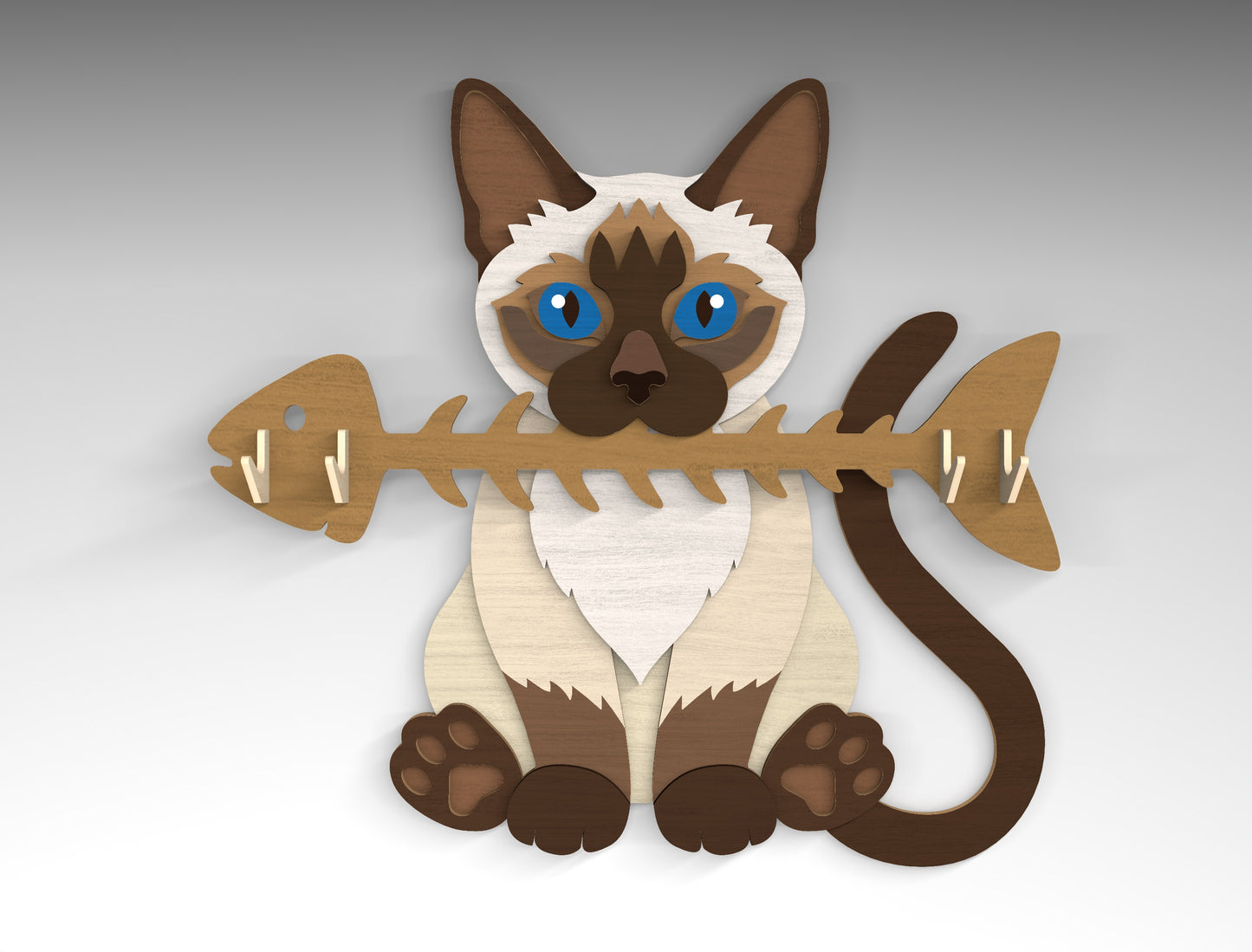 Cat Breed Key Holder SVG Bundle for Glowforge and LightBurn