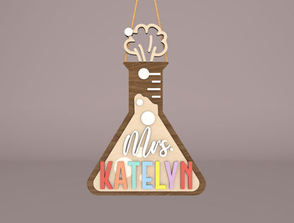 Personalized Retro Doodle Door Sign SVG for Glowforge and LightBurn