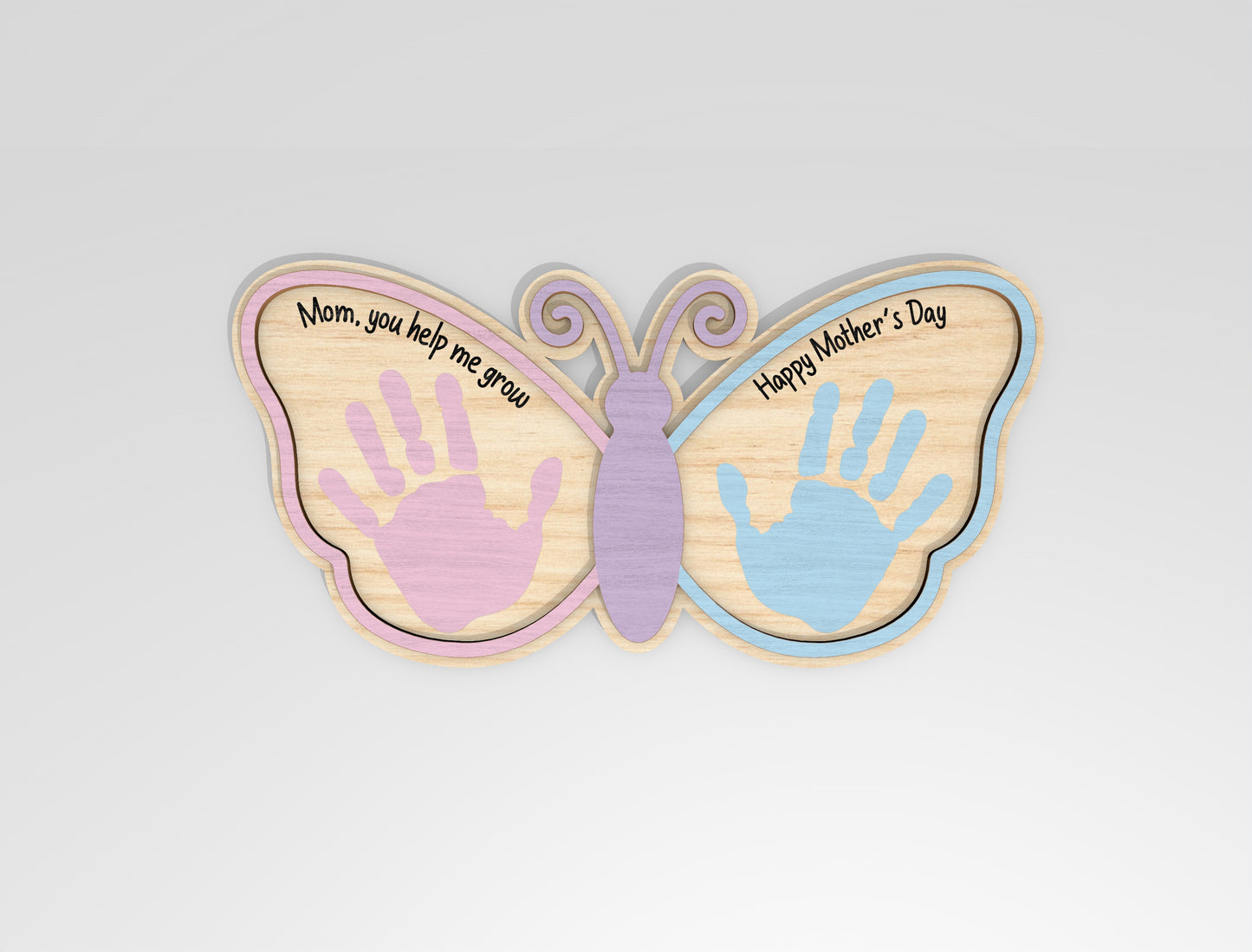 Mother's Day Handprint Craft Bundle SVG Kids Sign Laser Cut File for LightBurn and xTool