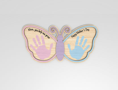 Mother's Day Handprint Craft Bundle SVG Kids Sign Laser Cut File for LightBurn and xTool