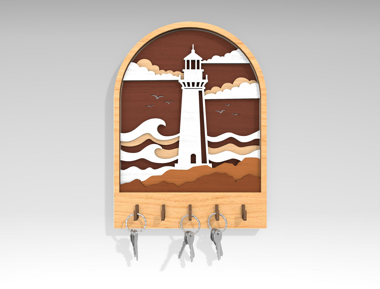 Coastal Key Holder SVG Bundle Laser Cut File for Glowforge Users