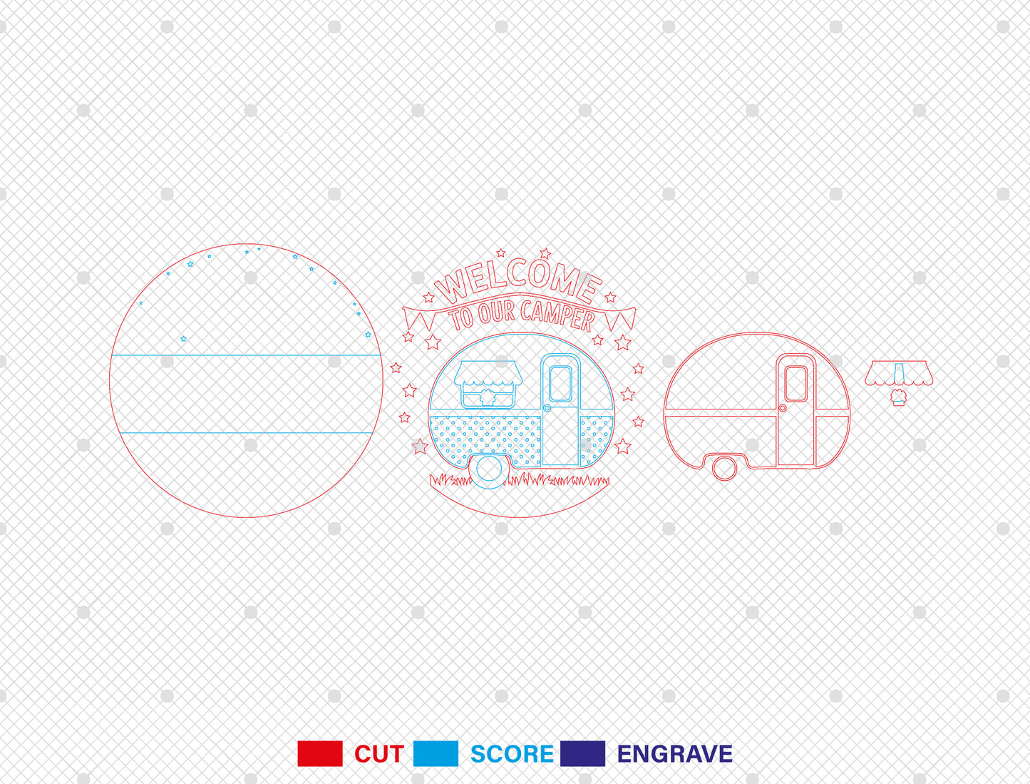 Camper Door Hanger SVG Bundle for Glowforge and xTool