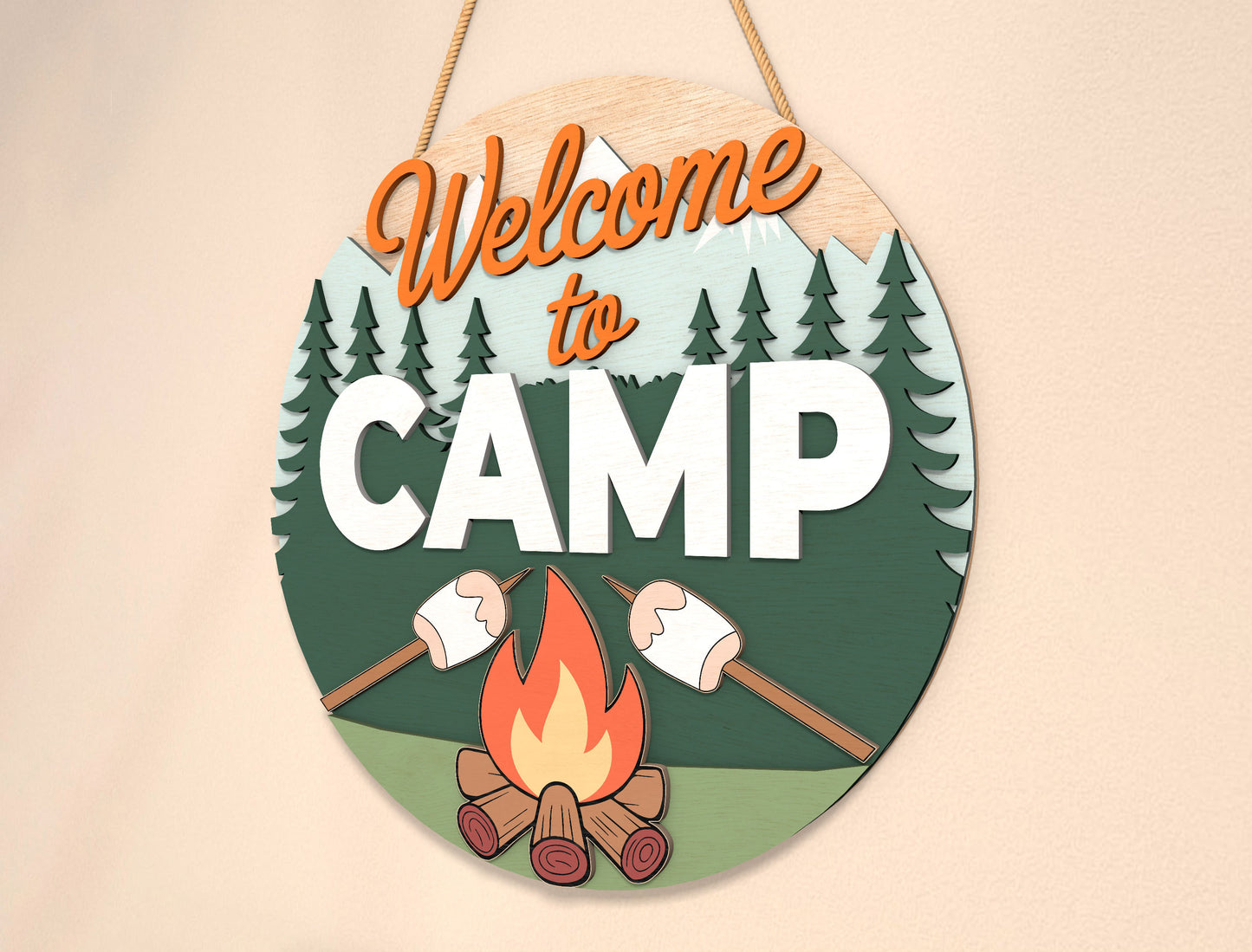 Camping Door Sign Bundle SVG for Glowforge and xTool Laser Cut File