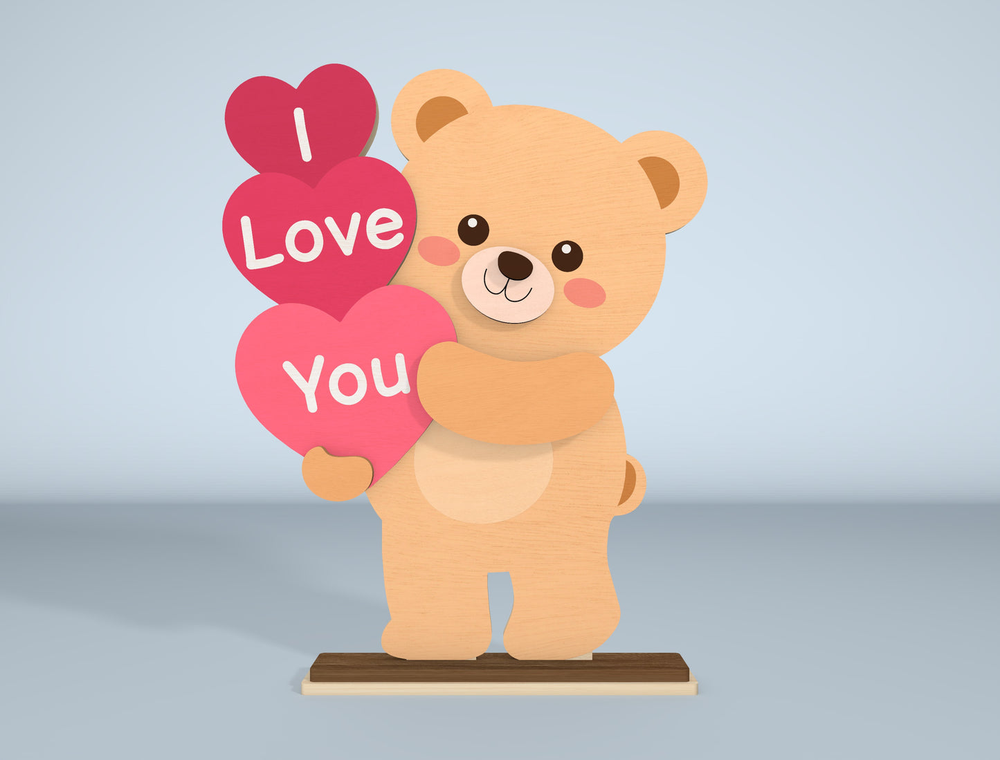 Cute Valentine Bear Laser Cut File Bundle | Teddy Bear Love Decor | Kids & Romantic Style | Glowforge, xTool, LightBurn, etc.