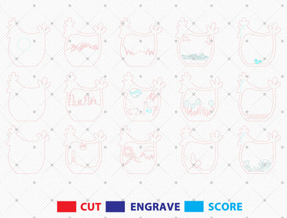 Multilayer Chicken Easter Decor SVG Farm Scene Spring for Glowforge