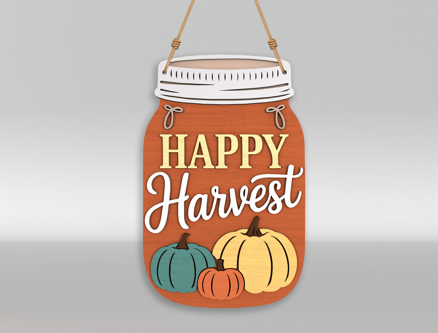 Fall Mason Jar Door Hanger SVG Bundle for Glowforge xTool LightBurn 8 Designs