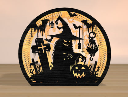 Halloween Raven Lantern SVG Bundle Laser Cut File | 10 Spooky Lantern Designs | Wooden Light Decor | Glowforge, xTool, LightBurn, etc.