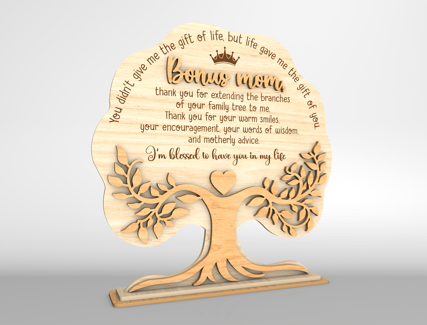 Bonus Mom Tree Quote Sign SVG Bundle for Glowforge and xTool