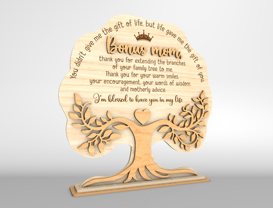 Bonus Mom Tree Quote Sign SVG Bundle for Glowforge and xTool