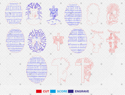 Christian Easter Cross Egg SVG Jesus Cross Decor for Glowforge and xTool