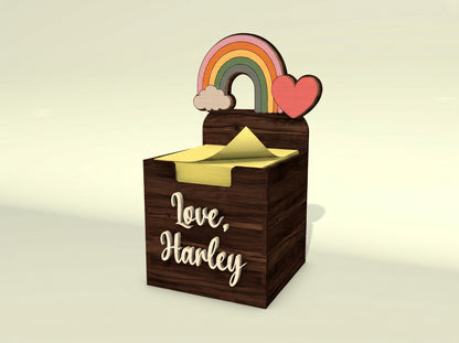 Personalized Teacher Sticky Note Holder SVG for LightBurn and xTool
