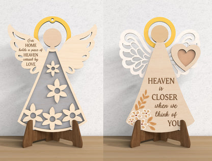 Angel Memorial Ornament SVG Bundle for Glowforge and xTool