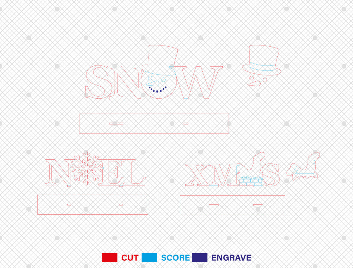 Christmas Word Decor SVG Bundle Laser Cut Designs