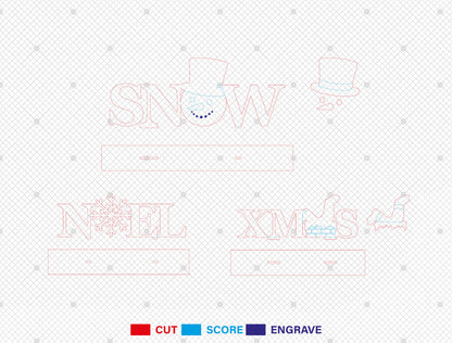 Christmas Word Decor SVG Bundle Laser Cut Designs