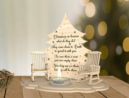 Christmas Memorial Tree Candle Holder SVG for Glowforge and LightBurn