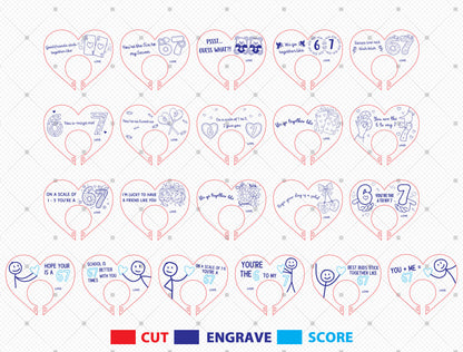 You’re The Six To My Seven Lollipop Holder Laser Cut File Bundle | Funny Love Gift | Valentine Candy Holder | Glowforge, xTool, LightBurn, etc.