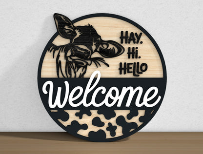 Farm Animal Welcome Sign SVG Laser Cut File for Glowforge and LightBurn