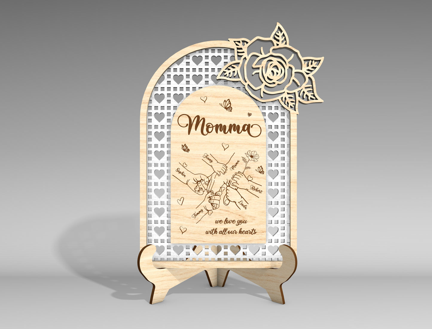 Floral Arch Mom Sign SVG Bundle Mother's Day for Glowforge and xTool