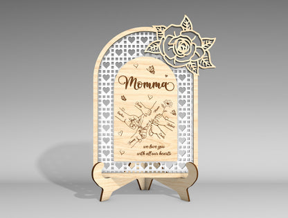 Floral Arch Mom Sign SVG Bundle Mother's Day for Glowforge and xTool