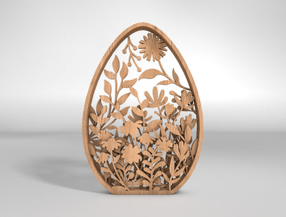 Floral Easter Egg Ornament Set SVG Spring 7 Designs for Glowforge and xTool