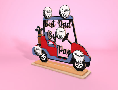 Personalized Golf Cart Dad Sign SVG Laser Cut File for Glowforge and LightBurn