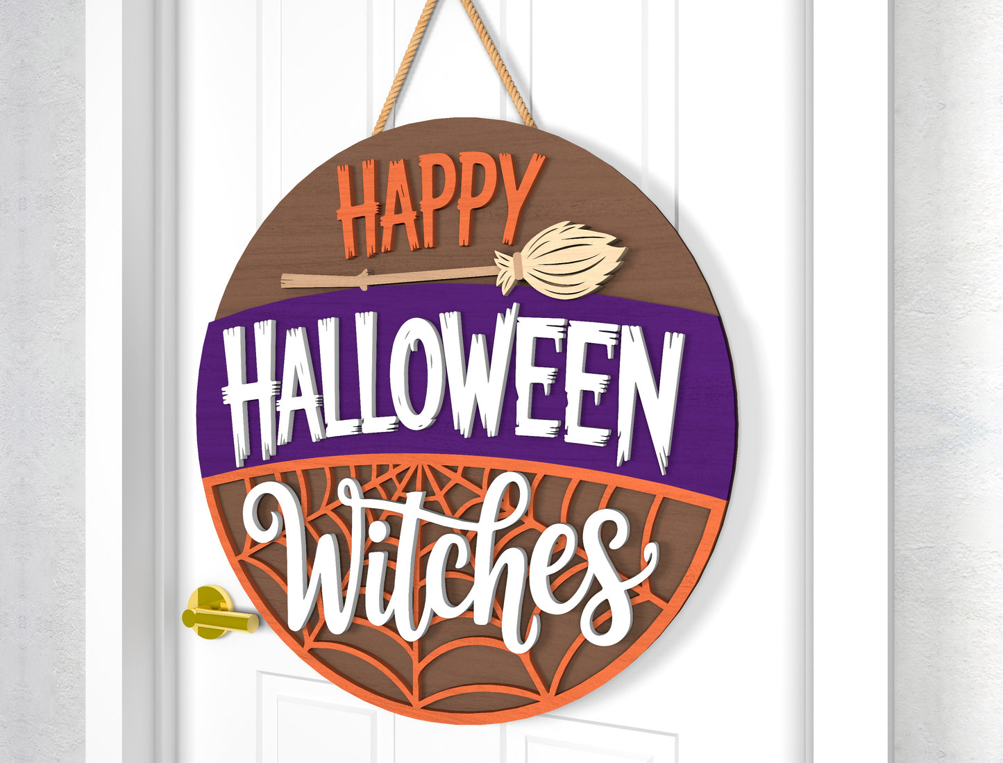 Witch Halloween Door Sign SVG Laser Cut Files for Glowforge