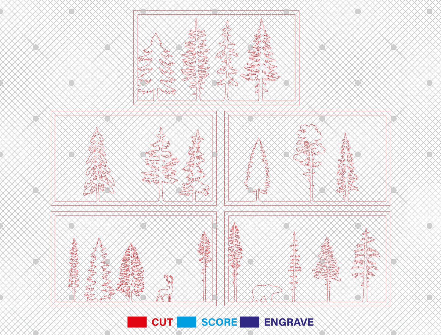 Autumn Forest Shadow Box SVG Multilayer for Glowforge and xTool Laser Cut File