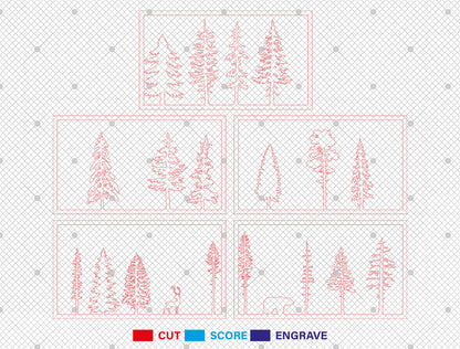 Autumn Forest Shadow Box SVG Multilayer for Glowforge and xTool Laser Cut File