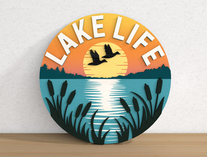 Lake Life Door Sign SVG Bundle Laser Cut File for Glowforge and LightBurn