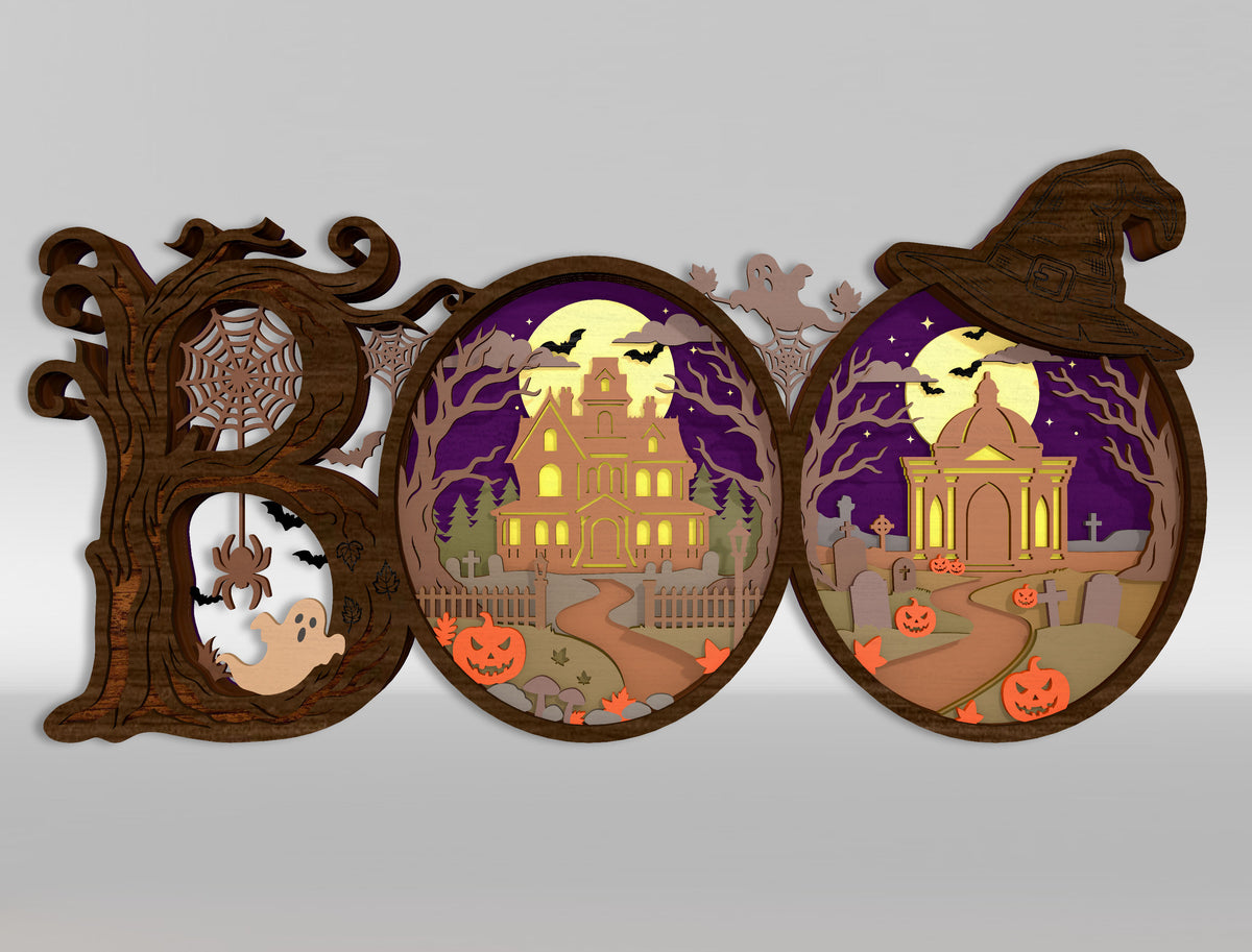 Halloween Haunted House Multilayer SVG Bundle 12 Designs for xTool Glowforge LightBurn