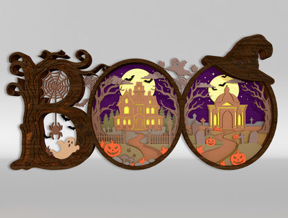 Halloween Haunted House Multilayer SVG Bundle 12 Designs for xTool Glowforge LightBurn