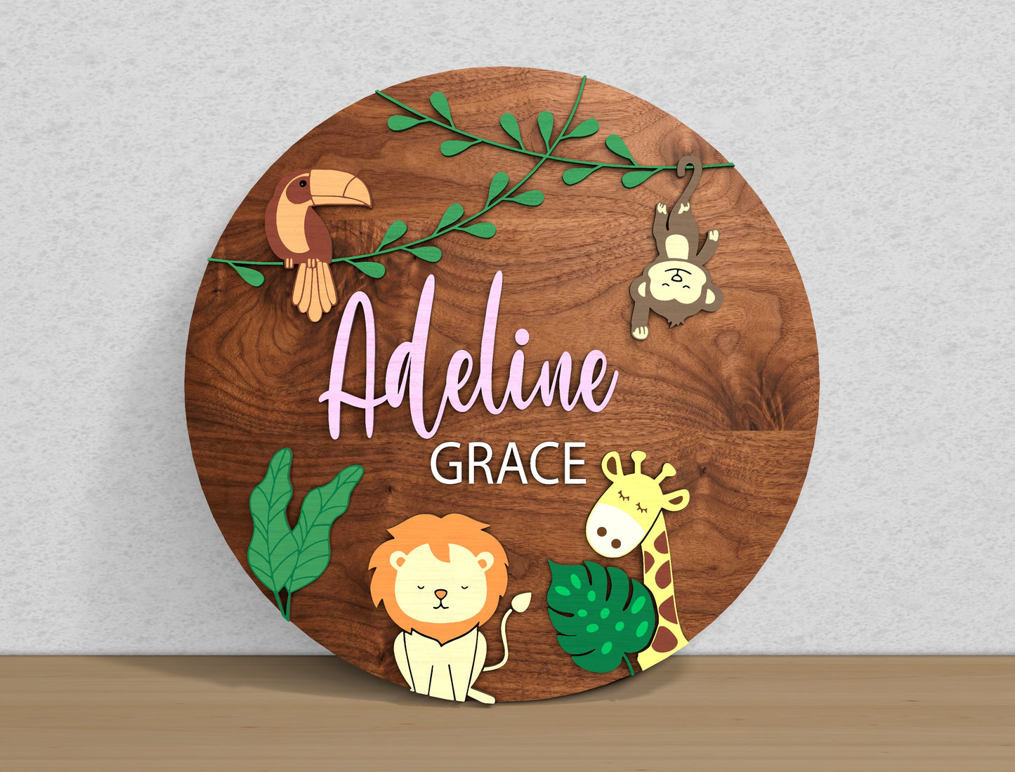 Personalized Safari Nursery SVG Laser Cut File for Glowforge  xTool