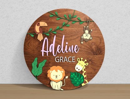 Personalized Safari Nursery SVG Laser Cut File for Glowforge  xTool