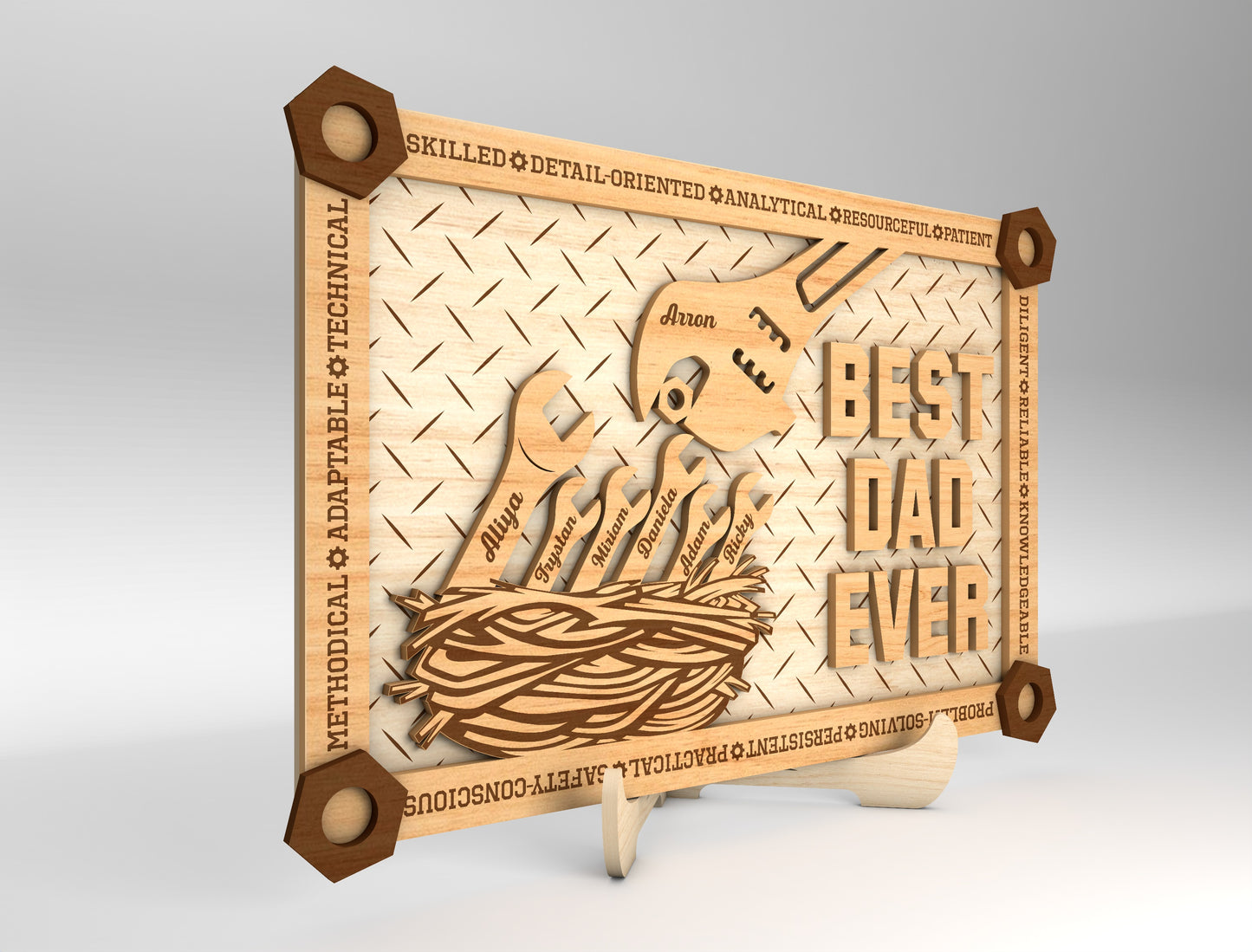 Best Dad Ever Tool Sign SVG Laser Cut File for Glowforge and LightBurn