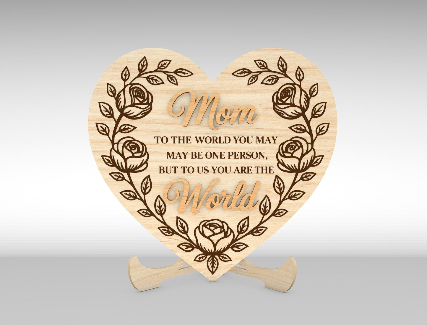Mom Quote Heart Sign SVG Bundle Mother's Day for Glowforge and xTool